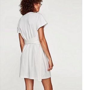 White cotton belted dress